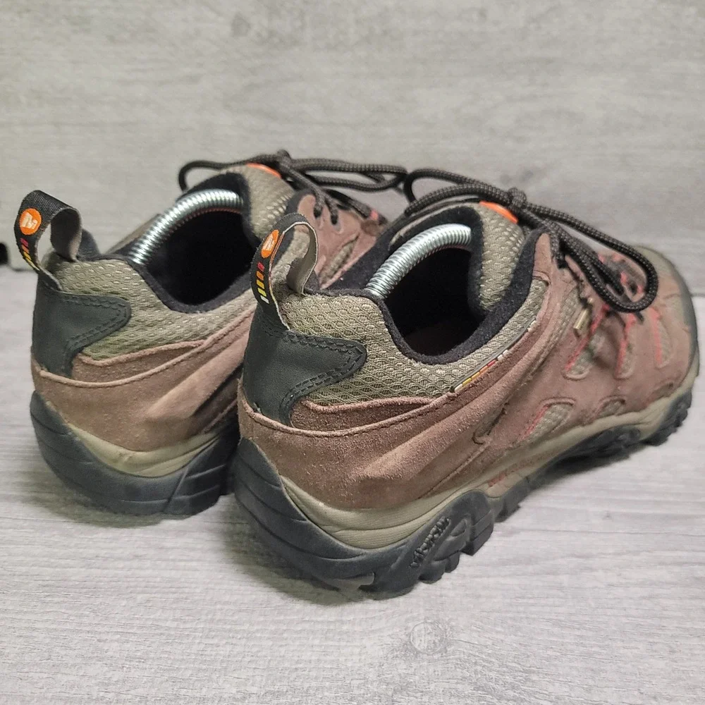 Merrell Moab Waterproof Hiking Shoes Mens 12 Espresso Brown Suede Vibram Trail